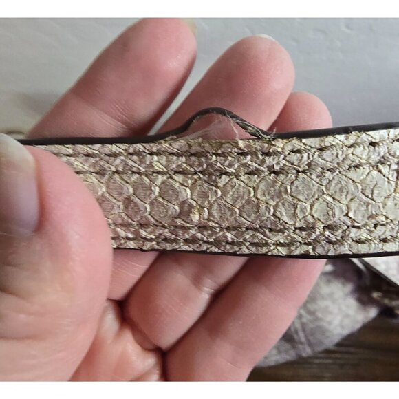 Michael Kors Snakeskin Tote Bag With Gold Hardware & Tassel Accent READ - Picture 6 of 16